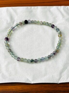 Rainbow Fluorite Beaded Stretch Bracelet